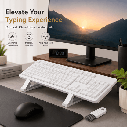 Ergonomic Keyboard Riser & Cleaning Kit