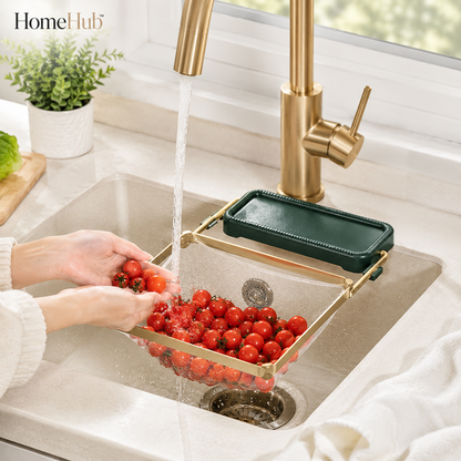 Collapsible Sink Strainer Rack with 50pcs Disposable Mesh Bags