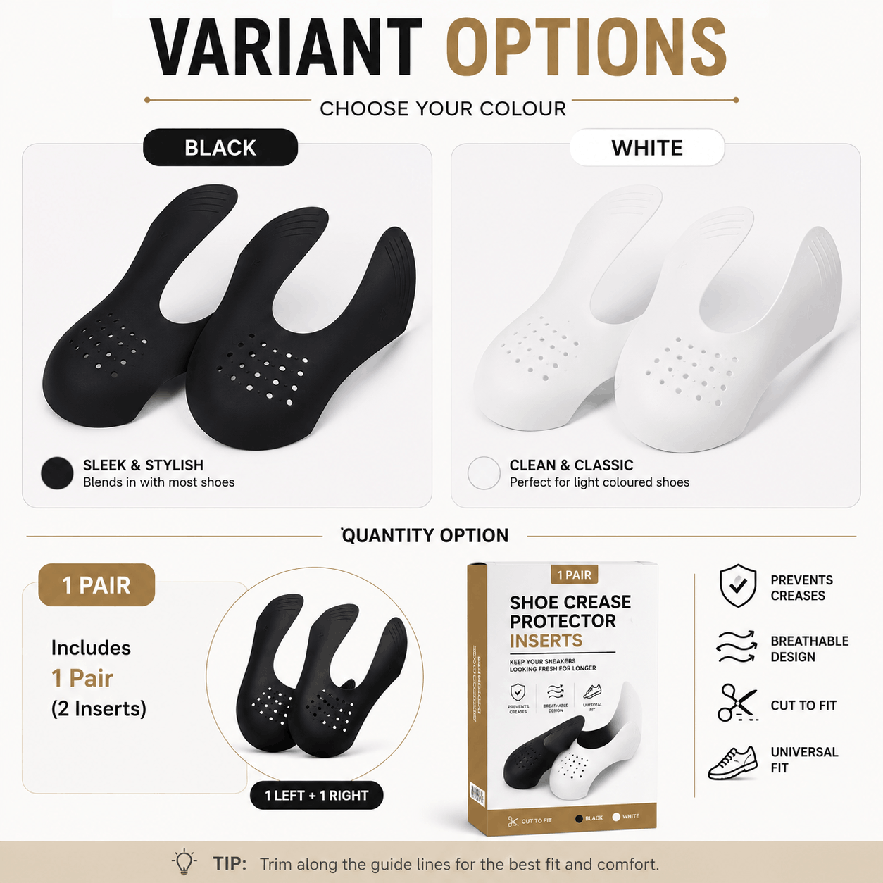 Shoe Crease Protector Inserts (1 Pair)