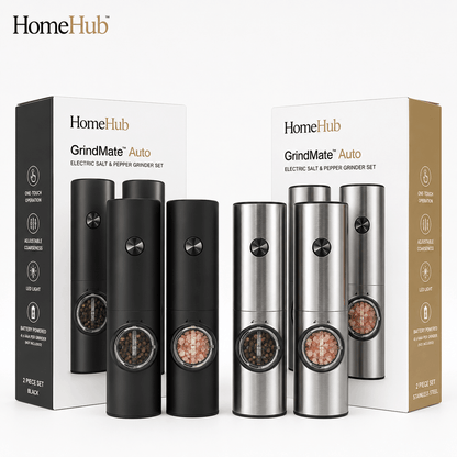 GrindMate™ Auto | Electric Salt & Pepper Grinder Set (2-Pack)