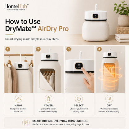 DryMate™ AirDry Pro | Portable Smart Clothes Dryer