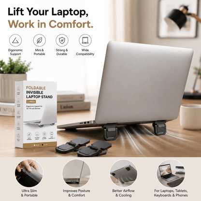 Foldable Invisible Laptop Stand (2-Pack)