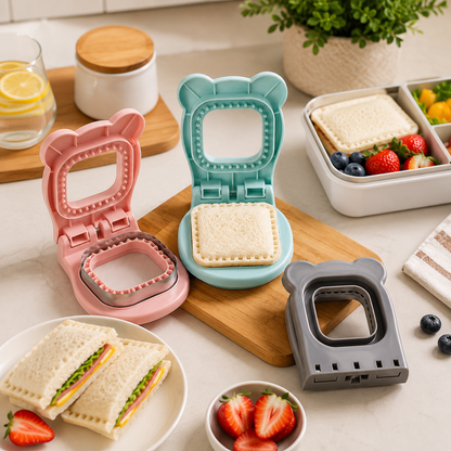 Kiddies Lunch Stainless Steel Sandwich Cutter & Pocket Press