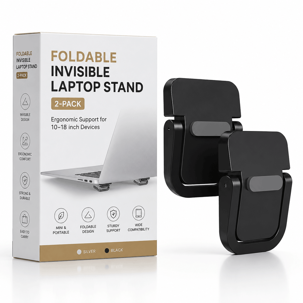 Foldable Invisible Laptop Stand (2-Pack)