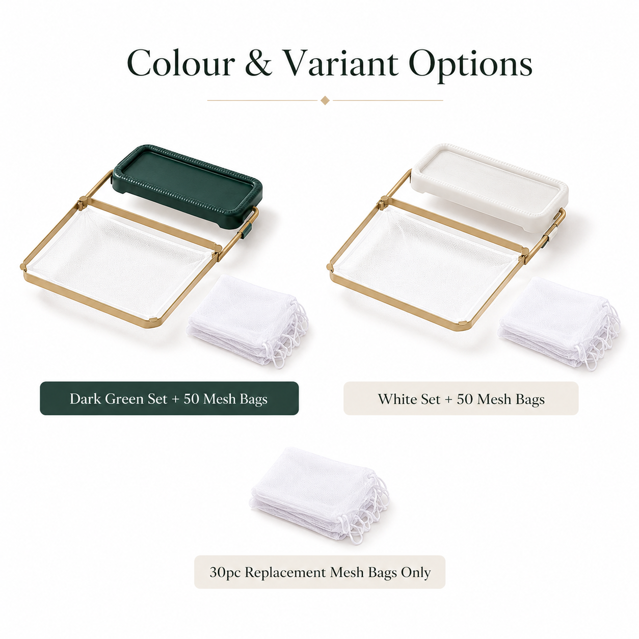 Collapsible Sink Strainer Rack with 50pcs Disposable Mesh Bags