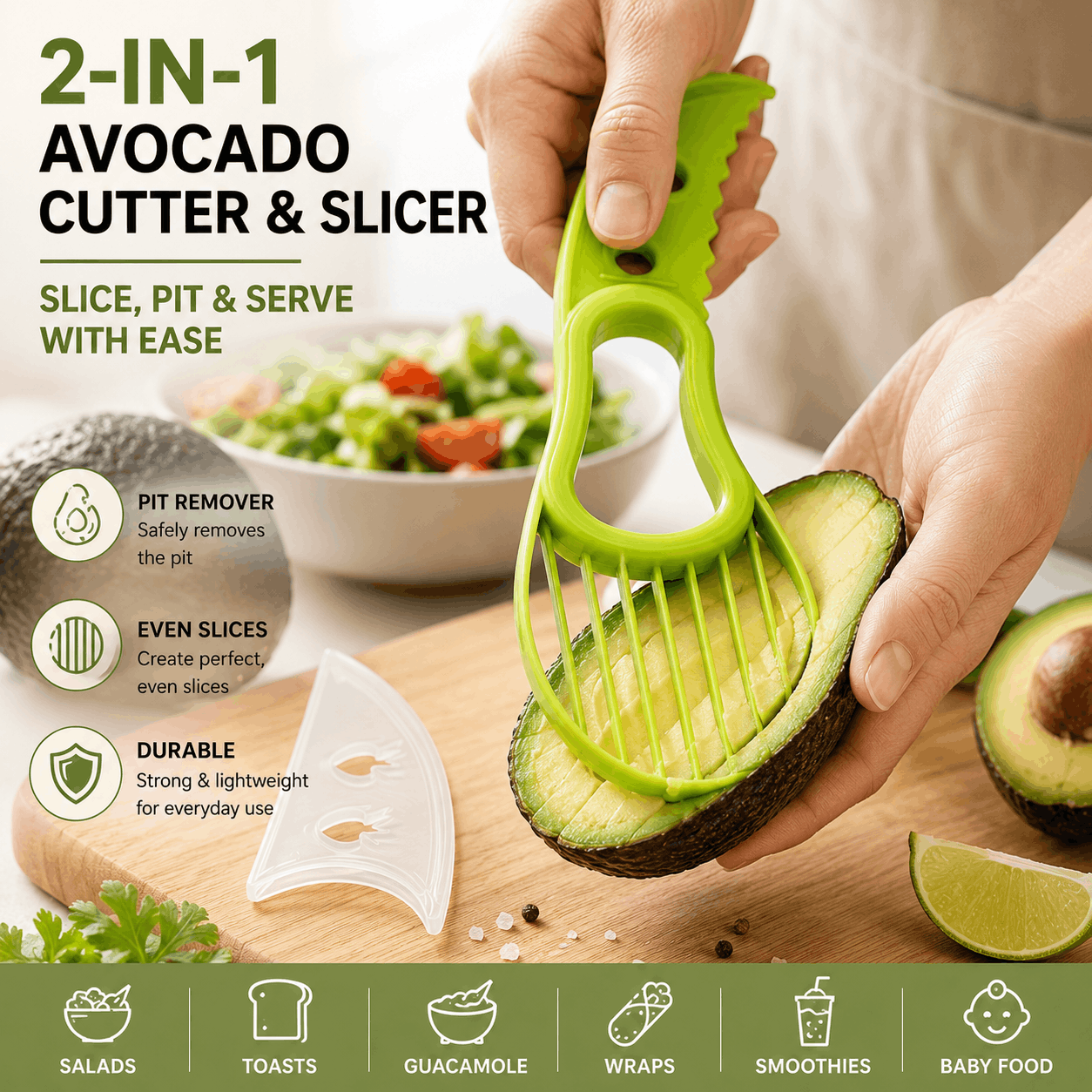 2-in-1 Avocado Cutter & Slicer