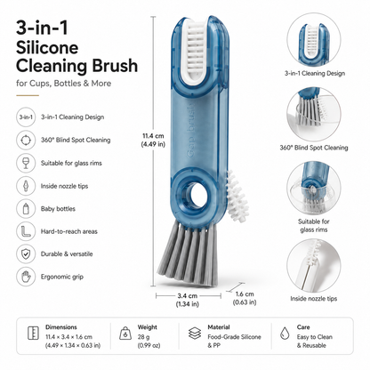 3-in-1 Cup & Bottle Cleaning Brush