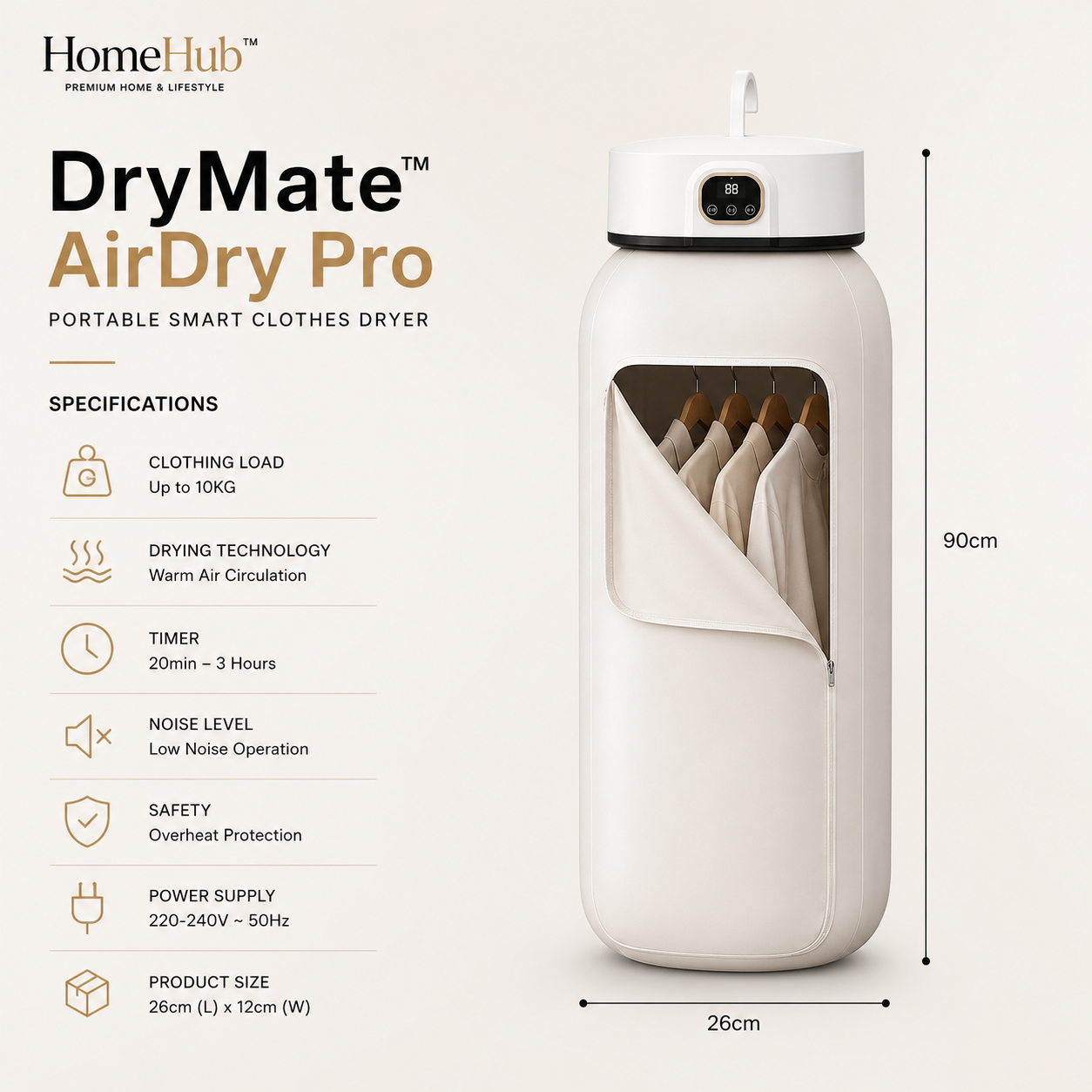 DryMate™ AirDry Pro | Portable Smart Clothes Dryer