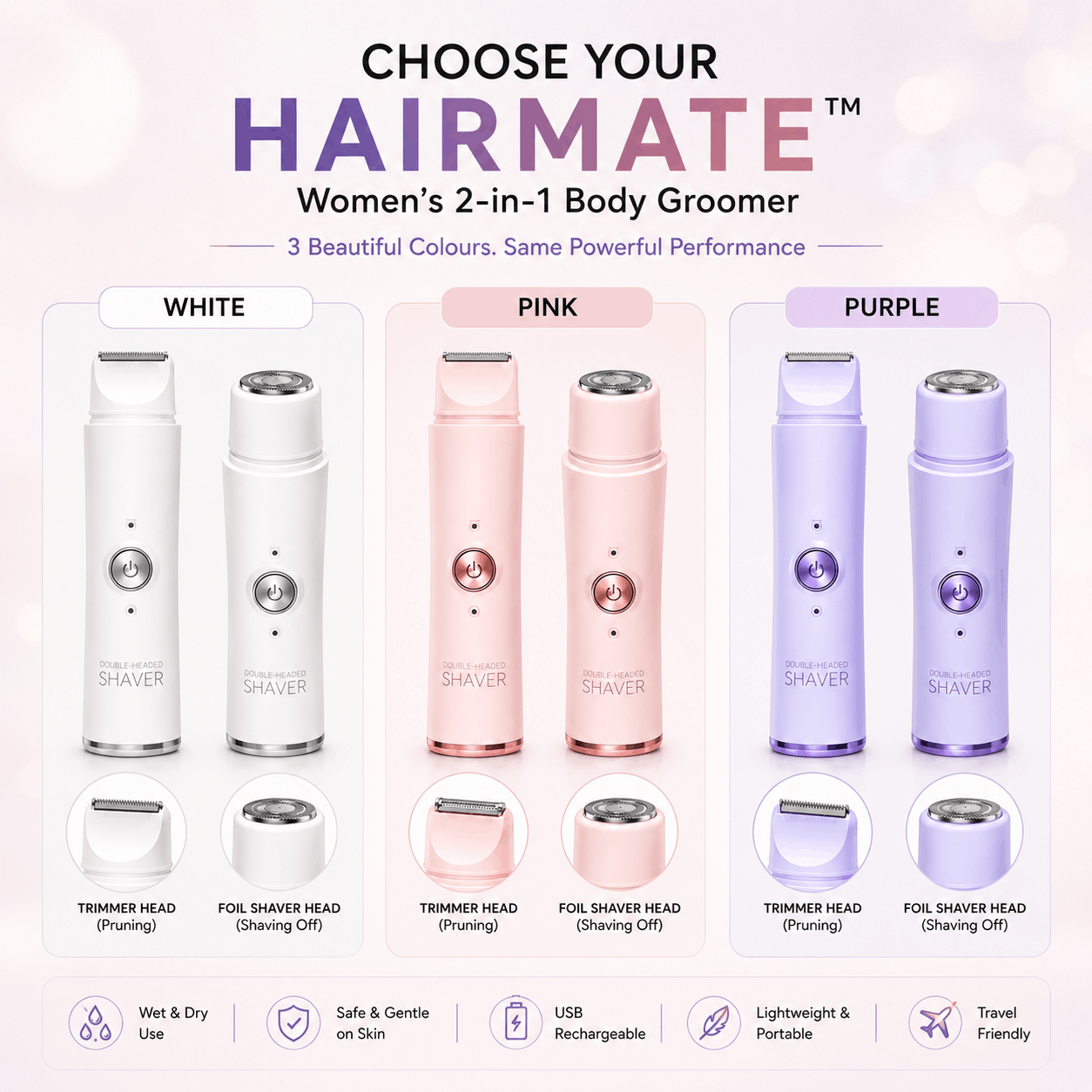 HairMate™ Women's 2-in-1 Body Groomer