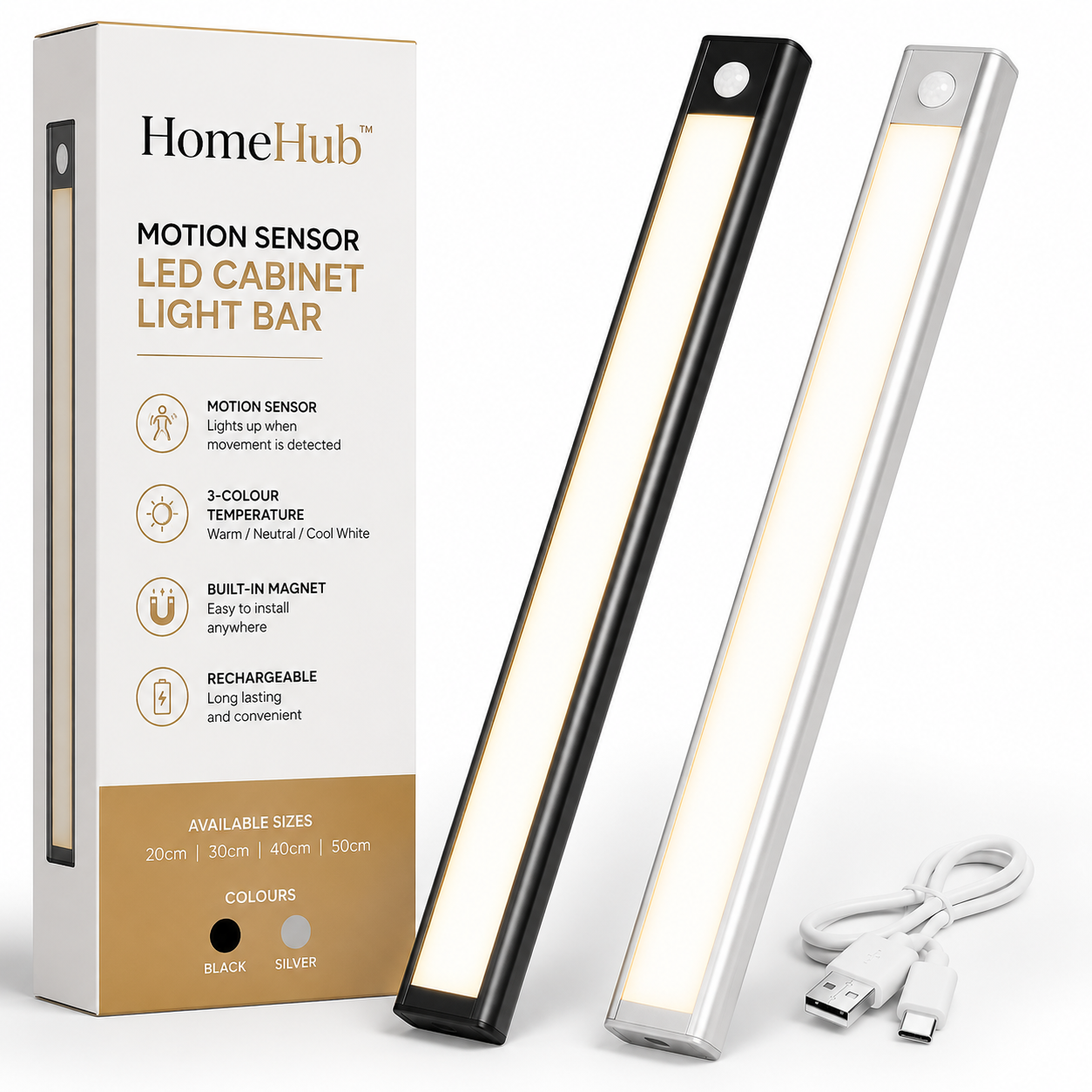 Rechargeable Motion Sensor LED Cabinet Light Bar