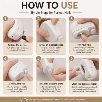 NailMate™ Pro (3-in-1) Rechargeable Automatic Nail Care System