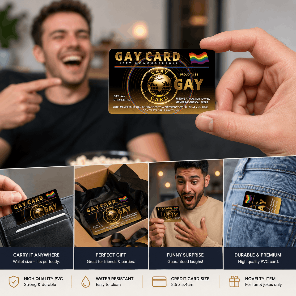 Gay Lifetime Membership Novelty PVC Card (Random)