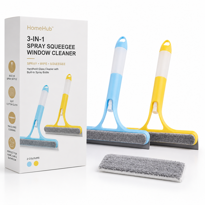 3-in-1 Spray Window Squeegee - Built in Spray Bottle