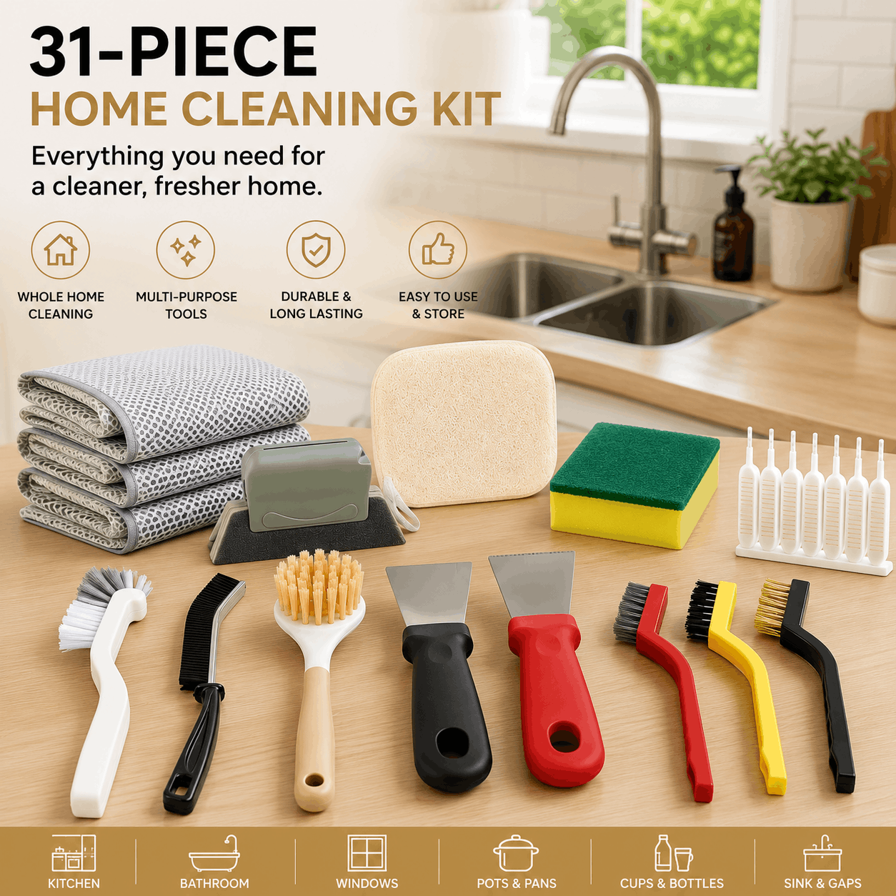31-Piece Home Cleaning Kit