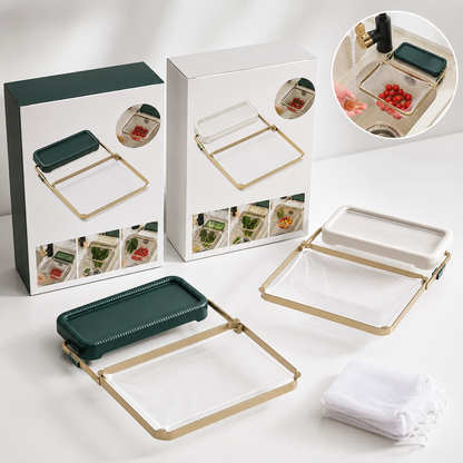 Collapsible Sink Strainer Rack with 50pcs Disposable Mesh Bags