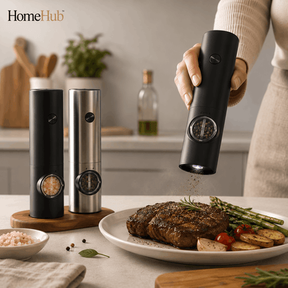 GrindMate™ Auto | Electric Salt & Pepper Grinder Set (2-Pack)