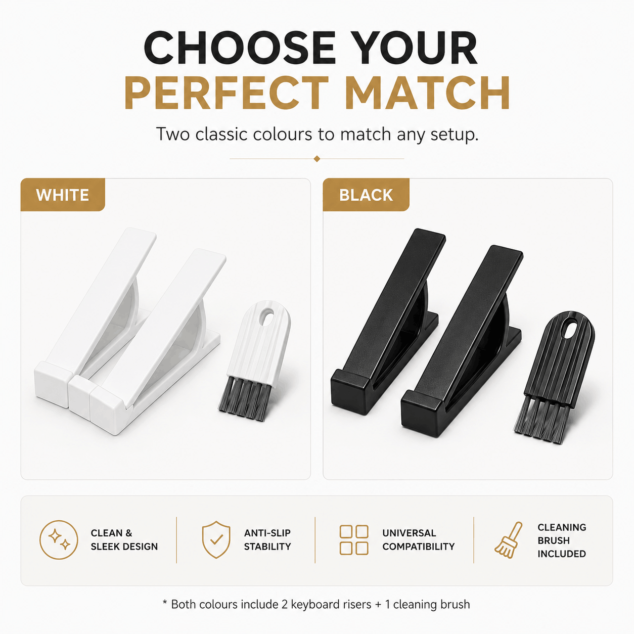 Ergonomic Keyboard Riser & Cleaning Kit