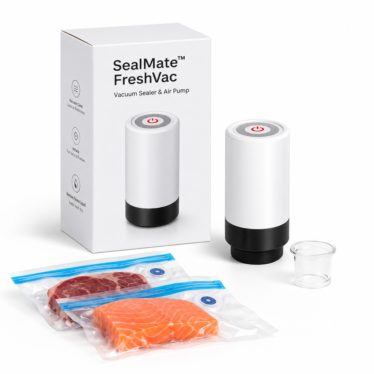 SealMate™ FreshVac - Automatic Vacuum Sealer & Multi-Purpose Air Pump