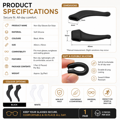 Non-Slip Glasses Ear Grips