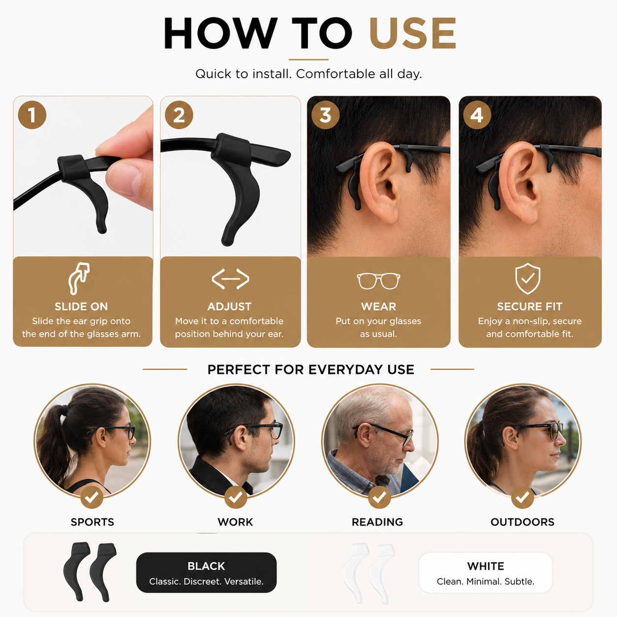 Non-Slip Glasses Ear Grips