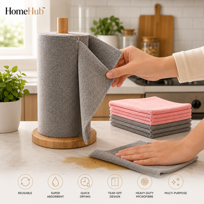 50pcs Reusable Microfibre Towel Roll